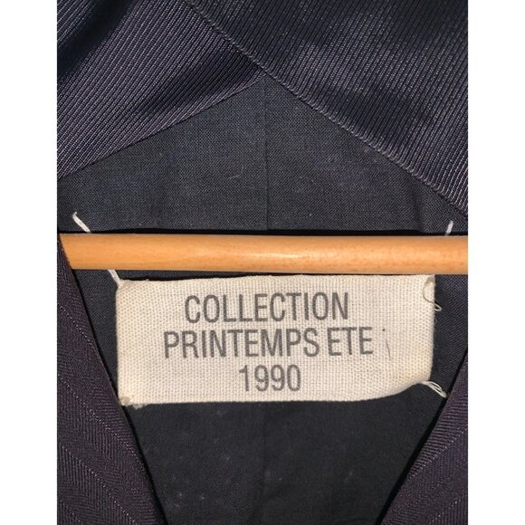 Maison Margiela 1990 Printemps Ete Navy pinstripe wool sleeveless jacket - Picture 3 of 6